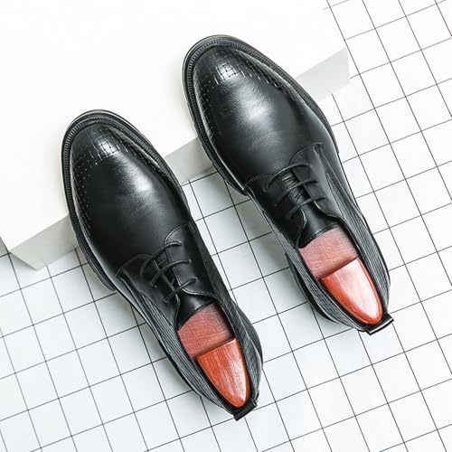 Mens Comfort Oxfords Dress Shoes, Platform Pointed Toe Lace-up Business Formal Round Toe Wedding Classic Office Comfortable Oxford2