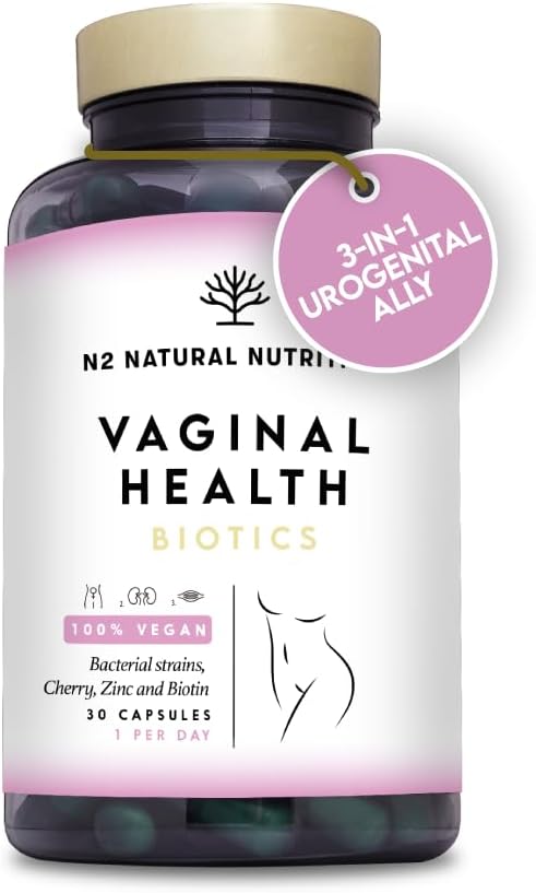Probiotics for Women, Vaginal Probiotics with 6 Strains. Intimate Flora & Vaginal Support. 30 Capsules. CE. Vegan. N2 Natural Nutrition