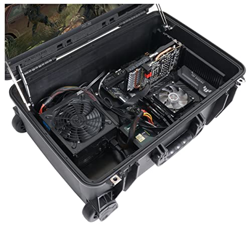 Case Club Portable Pc Gaming Chassis With Built-In 24" 1Ms 144Hz Monitor - Build Your Own High Performance Mobile Desktop Computer In Waterproof, Wheeled Case With Integrated Frame & Mounting Points #TOP3