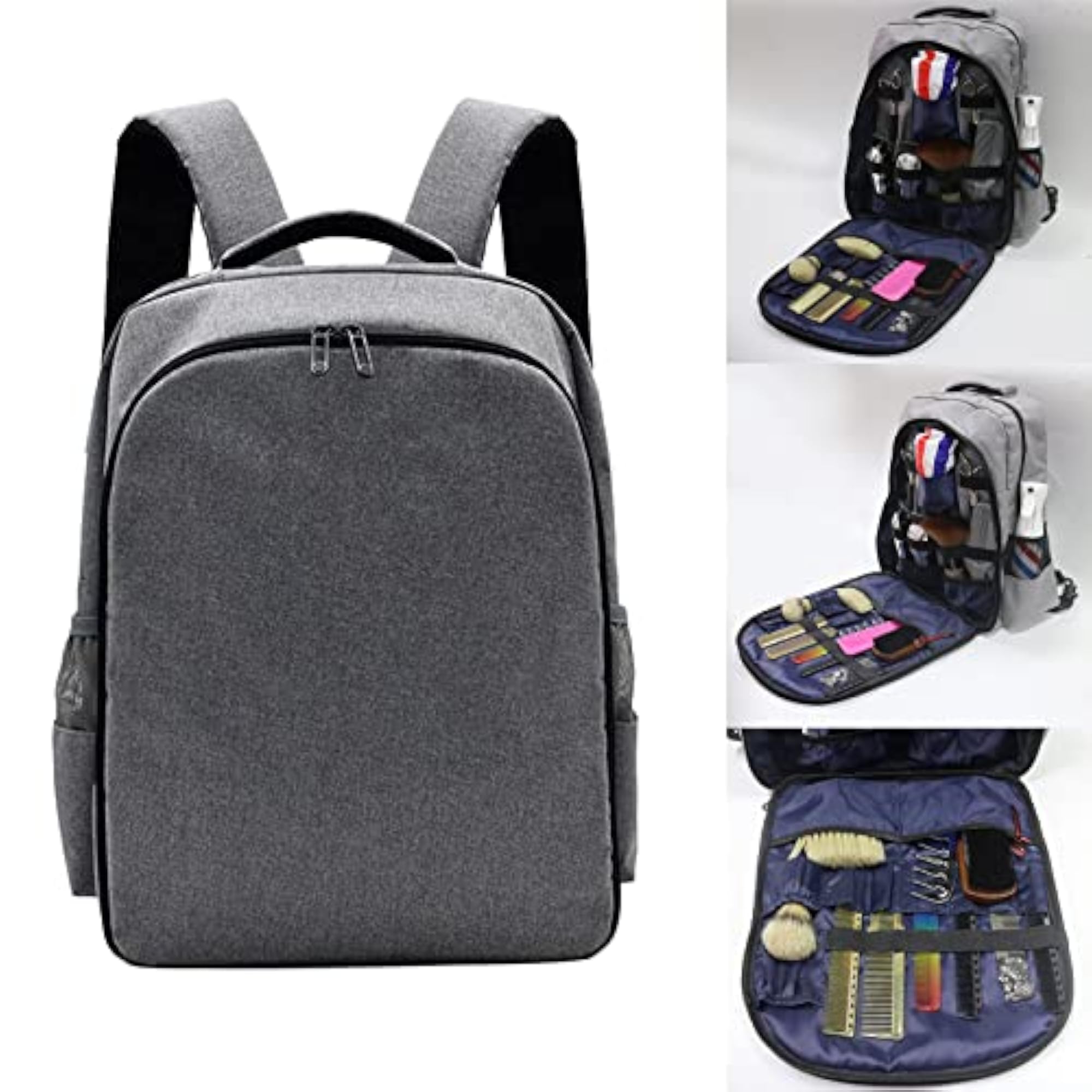 Portable Makeup Tool Bag for Barber Stylist, Grey