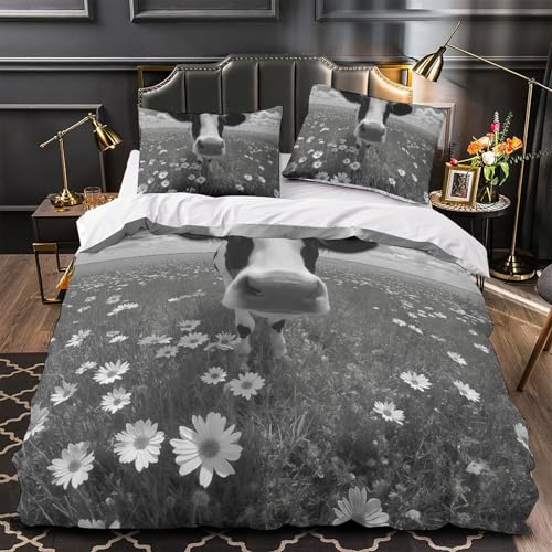 Linge de lit vache imprimé 3D de qualité supérieure parure douce 200x200 cm - 4