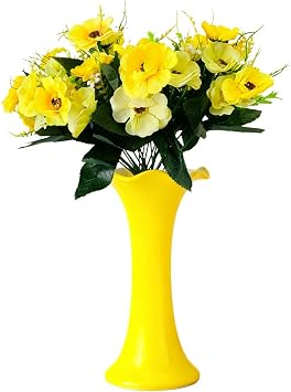 6 Bundles Artificial Cherry Blossoms Flowers Artificial Flowers Daisies for Outdoors Garden Porch Window Indoor Room Table Home Decor Yellow