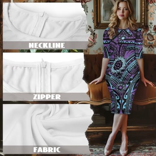 Polynesian Puletasi Samoan Traditional Matching Couples Womens Bodycon Pencil Dress Hawaiian Dress Shirt 6