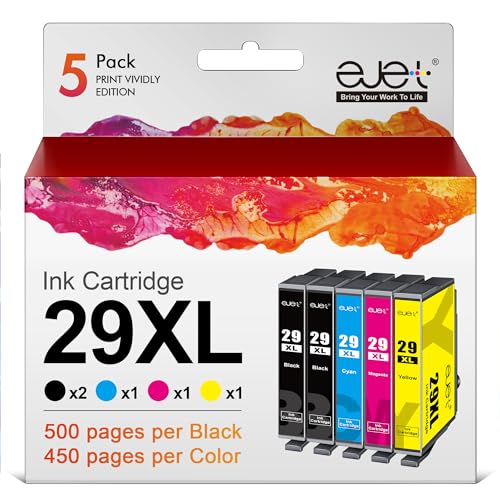 ejet 29 XL Cartucho de Tinta Compatible para Epson 29 29XL para Epson Expression Home XP 342 XP 245 XP 442 XP 235 XP 335 XP 432 XP 435 XP 332 XP 345 XP 247 XP 445(2 Negro,1 Cian,1 Magenta,1 Amarillo)
