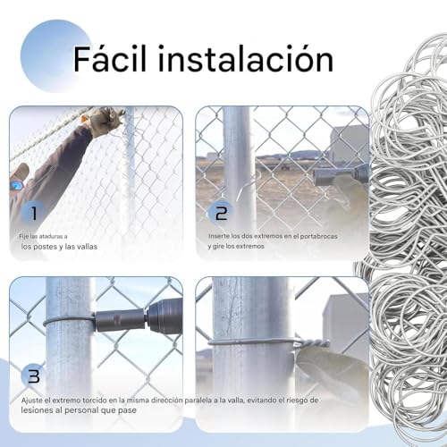 Cable de metal corbatas fijador de servicio pesado para fijación de mallas 6