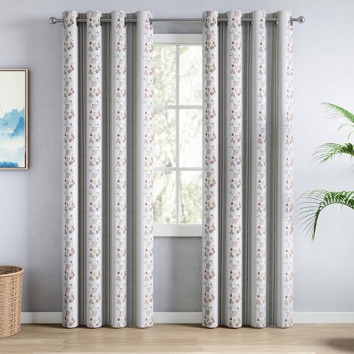 Image of haus & kinder Digital Printed Cotton Door Curtain 7 Feet Long Pack of 2 Door Curtains, 7 Feet Curtain for Door (Maison Fleuree, Multi 130x213 CM)