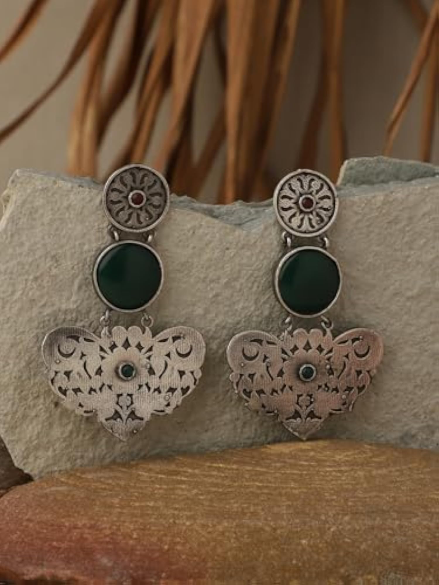 92.5 Silver Plated Oxidised Long Jhumka Earrings