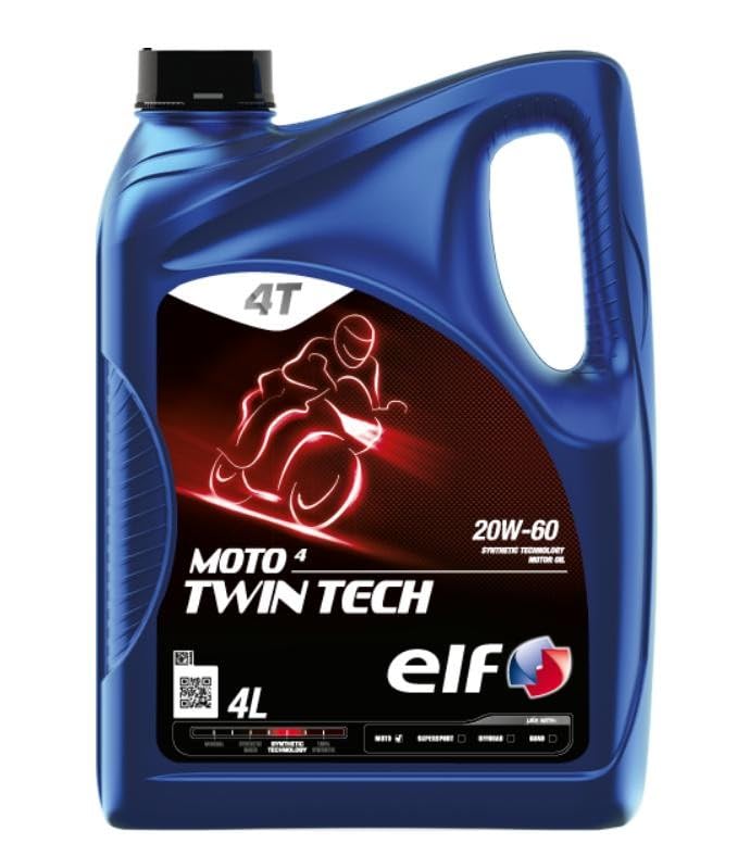 ELF Huile moteur MOTO 20W-60 API SN 4 Twin Tech 4 L