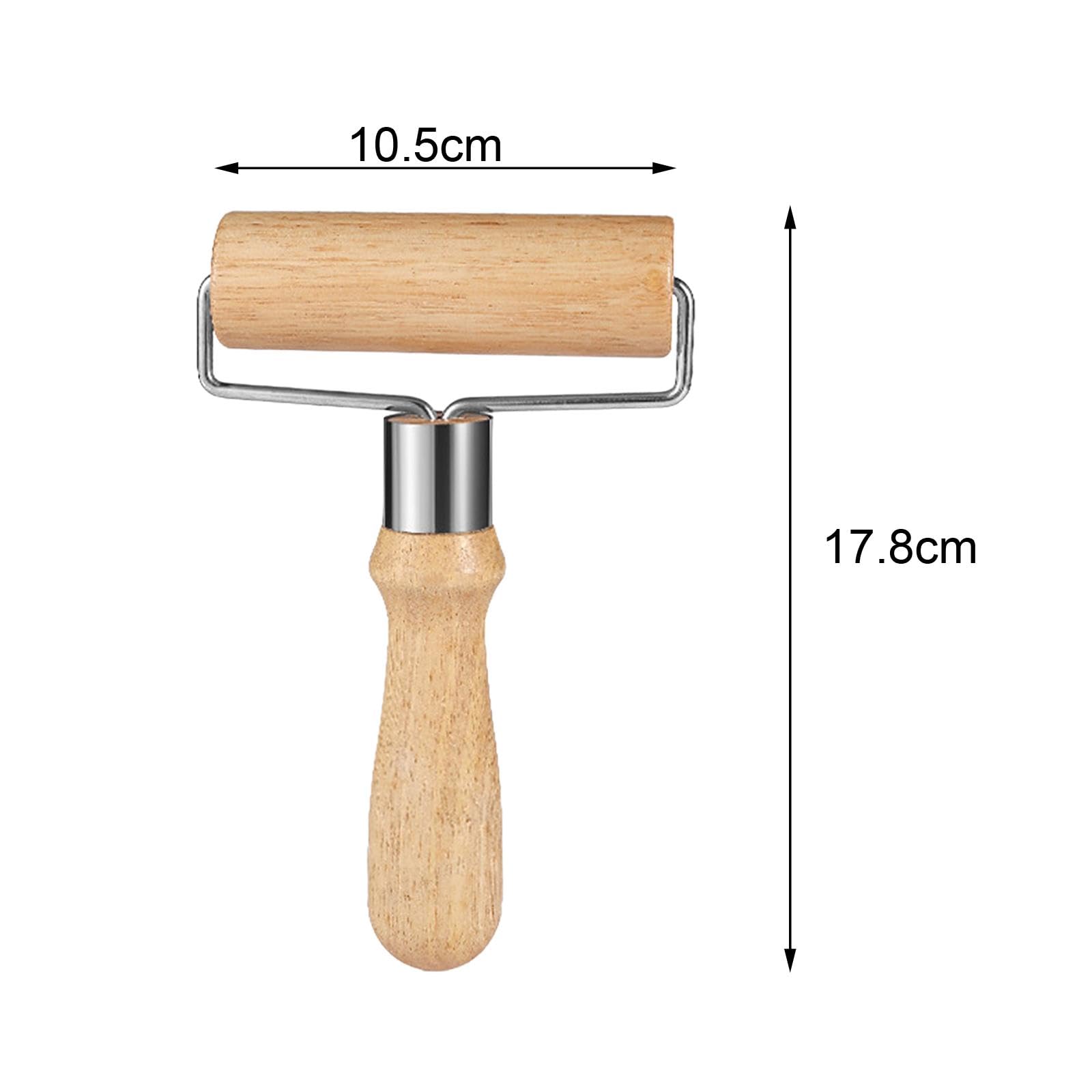 Rodillo Manual para con Mango Ergonómico Roller de Acero Inoxidable y Madera Herramienta Antiadherente para Fondant Accesorio de Cocina Adecuado, 4 Piezas