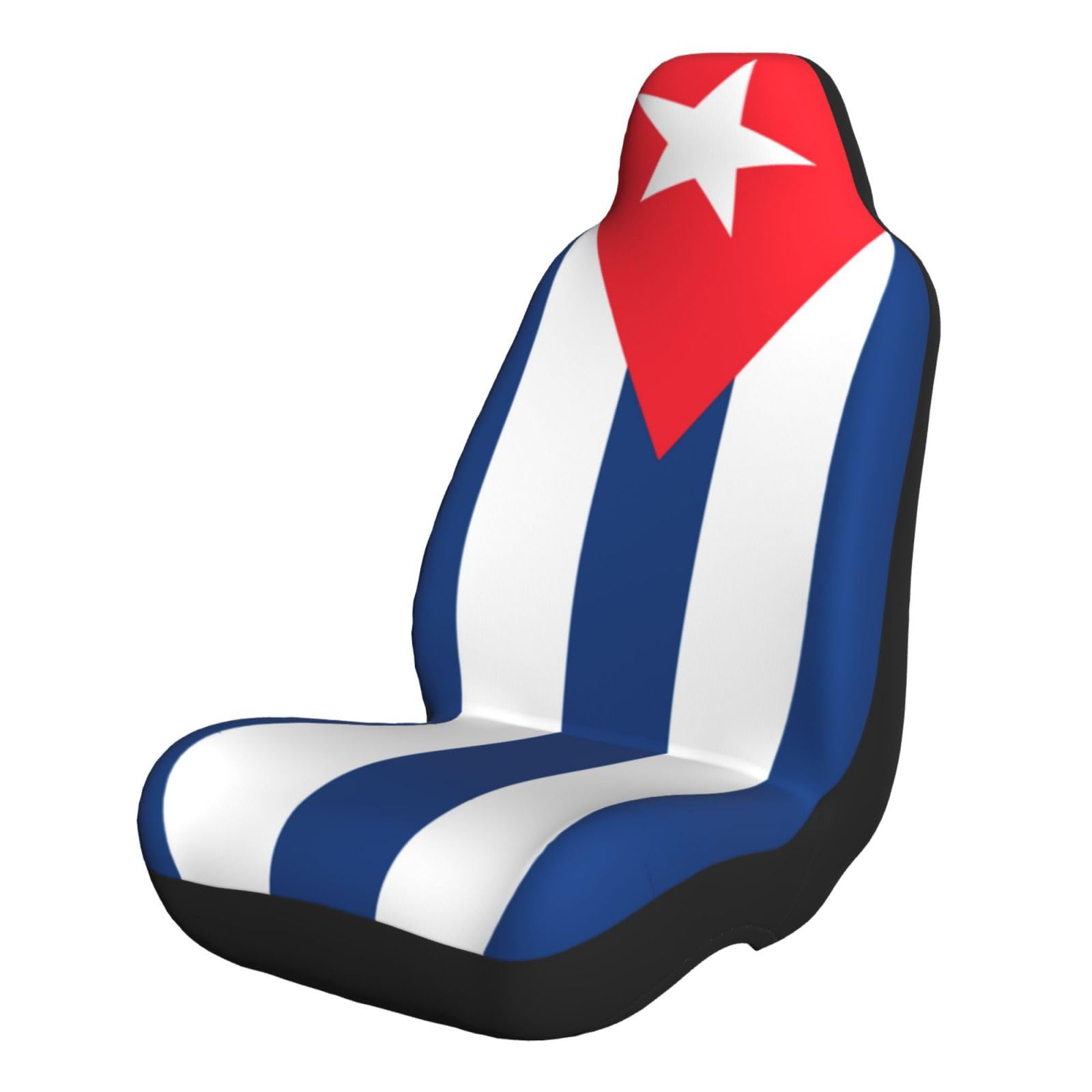 Cuba Flag Car Seat Covers Auto Front Seat Protector Automotive Dust-Proof Seats Cushion Elastic Soft Car Interior Decor Accessories Universal for SUV Sedans Truck 2 PCS