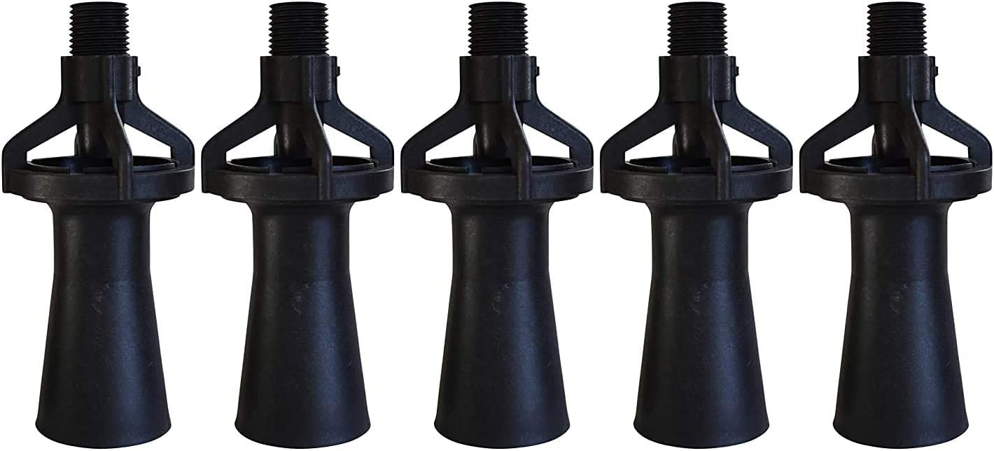 Eductor Nozzle - BSPT Fluid Mixing Eductors - Glass Reinforced Polypropylene - Minimal Maintenance and Clog Resistant Tank Mixing Agitation Nozzles - 1.5 inch (5 Count)