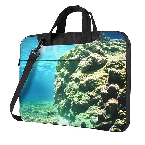Sac ordinateur paysage sous-marin antichoc et spacieux à bandoulière