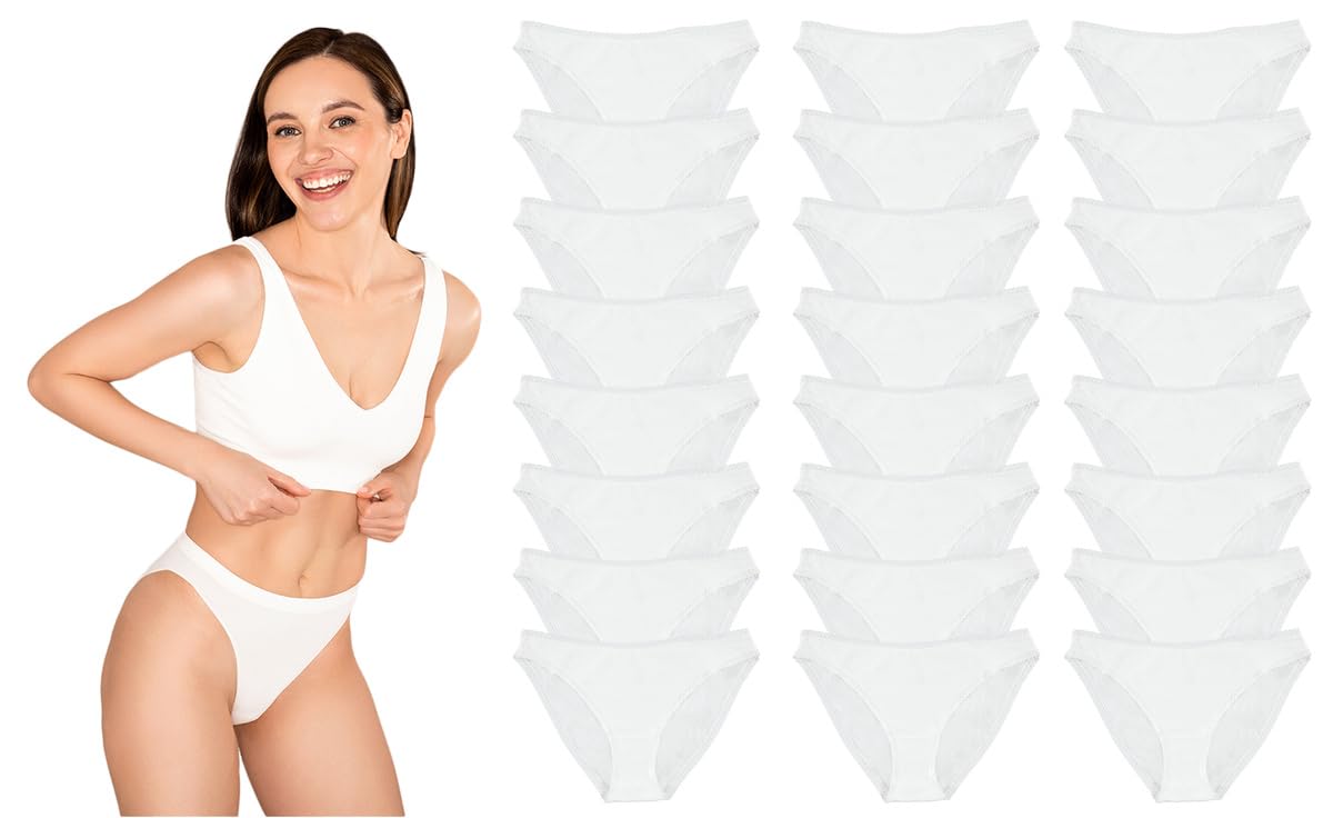 Yacht Smith 24 Pack of Womens Underwear Panties in Bulk Wholesale Brief Underpants Homeless Charity Donation Multipacks
