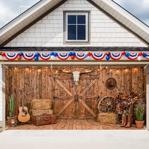 Image of 6 x 13 ft Garage Door Cover Rustic Barn Western Backdrop