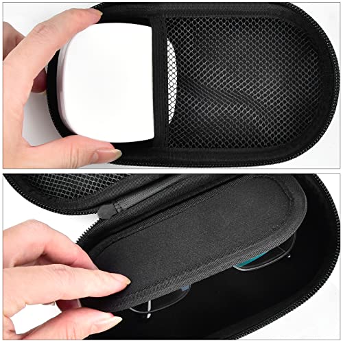 Portable 2 In 1 Contact Lens Case And Glasses Case, Traveling Contact Cases Bag Box Holder With Soak Storage Kit Included Built-In Mirror, Tweezer, Contact Lens Solution Bottle And Hand Strap-Black #TOP3