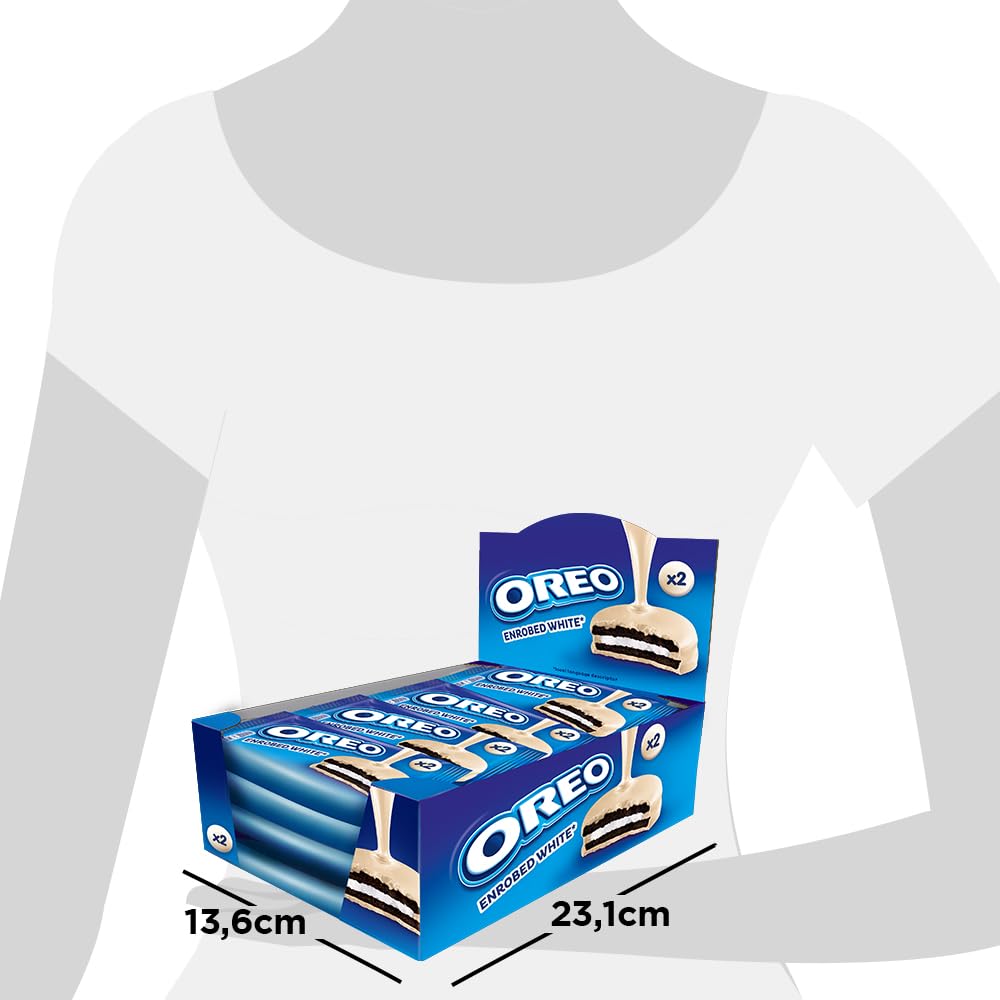 Oreo Banadas Blanco, Biscotti con copertura al Gusto di Cioccolato Bianco, Il tuo Oreo avvolto da una golosa copertura di Cioccolato, 24x41g (24 monoporzioni da 41g)