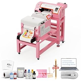 B btransfer A3 M1630 pro All in One DTF Printer Bundle with Screen Touch Powder Shaker&Drye for T-Shirt Printing,Automatic Maintenance&Cutter(Printer+Laptop+Shaker+Bracket+Consumables)