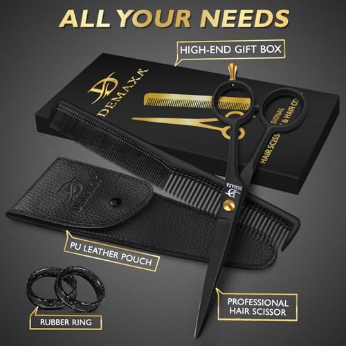 Image of Hair Scissors Professional 6.5 Inch with Hair Comb - Premium High Carbon Stainless Steel Barber Salon Hair Shears for Haircut Scissors - Ergonomic Design Super-Sharp Hair Cutting Shears for woman