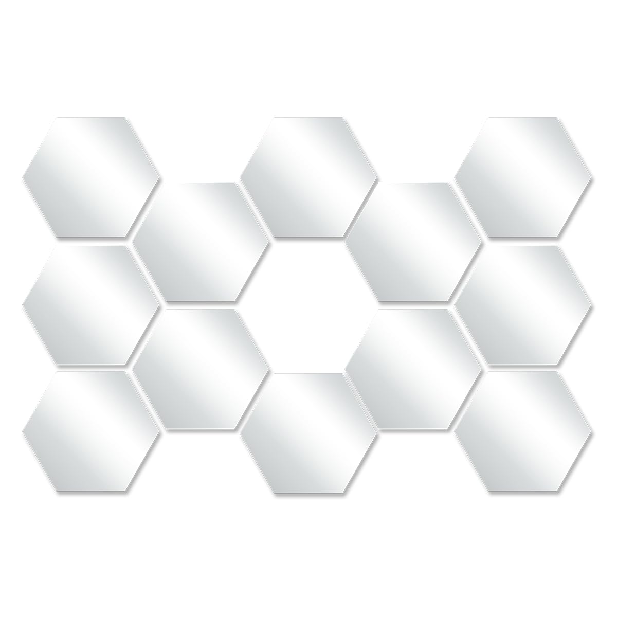 24Pcs Mirror Stickers 46×40mm Self Adhesive Acrylic 23mm Thick Geometric Hexagon Mirror Wall Sticker, DIY Removable 3D Wall Sticker Art Plastic Mirrors Tile for Home Living Room Bedroom Décor