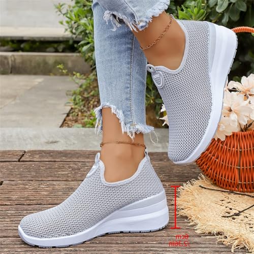 Baskets compensées en maille anti-transpiration et légères pour femme - 2