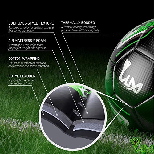 Lux Soccer Match Ball Size 5 With Free Premium Manual Ball Pump - Thermally Bonded Match Ball For Professional Training Use Men Youth Boys & Girls Soccer Players #TOP1