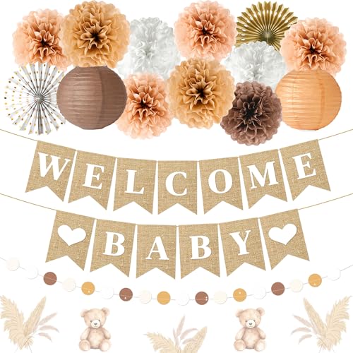 Kriyokiaa Boho Baby Shower Decorations 15 Pcs Gender Neutral Baby