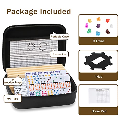 Uvcany Mexican Train Dominoes Set With Dot & Rummy Cube Game With Case… #TOP4
