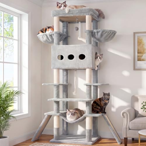 Image of Gitelsnour Cat Tree, 78.7'' Tall Tower with Extra Wide Top Platform GCT804W
