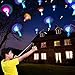 JX Rocket Slingshot Flying Toys with Led Lights,12Pcs LED Arrow Helicopters + 12Pcs Launchers,Summer Outdoor Game LED Slingshot Toy for Kids, Glow in The Dark Kids Party Supplies