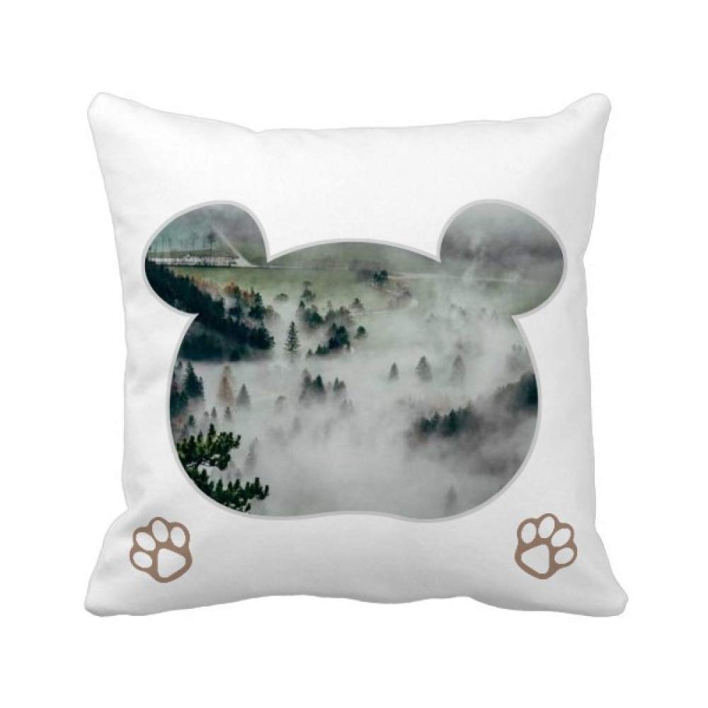 Housse de coussin nuages et forêt avec fermeture éclair invisible