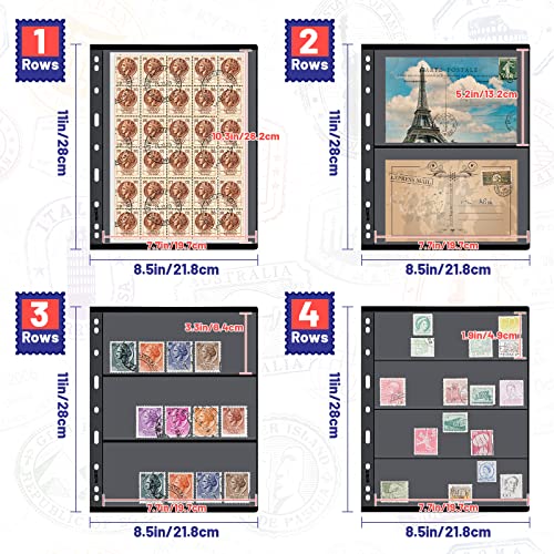 20 Sheets Stamp Pages For Stamp Album Binder 1/2/3/4 Pockets Stamp Collectors Postage Stamp Collecting Supplies Book Of Stamps 9 Hole Standard Stamp Collecting Albums For Stamp Collectors Display #TOP1