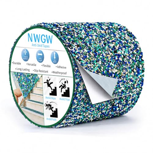 Image of Heavy Duty Anti Slip Tape6 x15FT - Blue Purple Grit Rubber Grip Tape for Stairs, Pool, Bathroom & Outdoor Safety | Waterproof Non-Slip Traction Strips Indoor /Shower /Trail