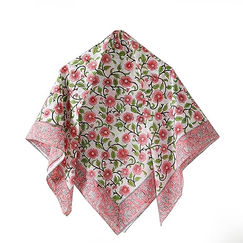 Image of Ravaiyaa - Attitude is everything Sanganer Hand Block Printed Scarves Pure Cotton Scarf Square Hijab Dupatta 40 inch X 40 inch Inch