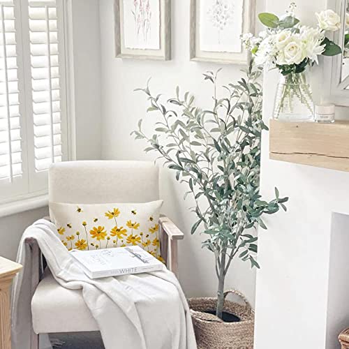 Aacors Spring Lumbar Pillow Cover 12X20 Daisy Bee Decorations For Home Farmhouse Summer Cushion Case For Sofa Couch #TOP3