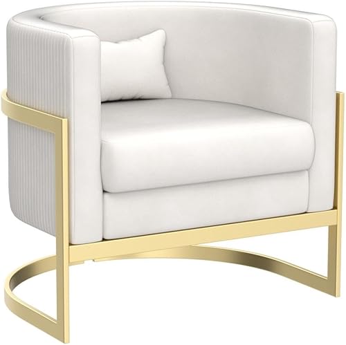 Miniatura 4 de Silla decorativa de terciopelo, moderna silla de barril con patas doradas, sillón tapizado para dormitorio, sala de estar, sofá, silla auxiliar de