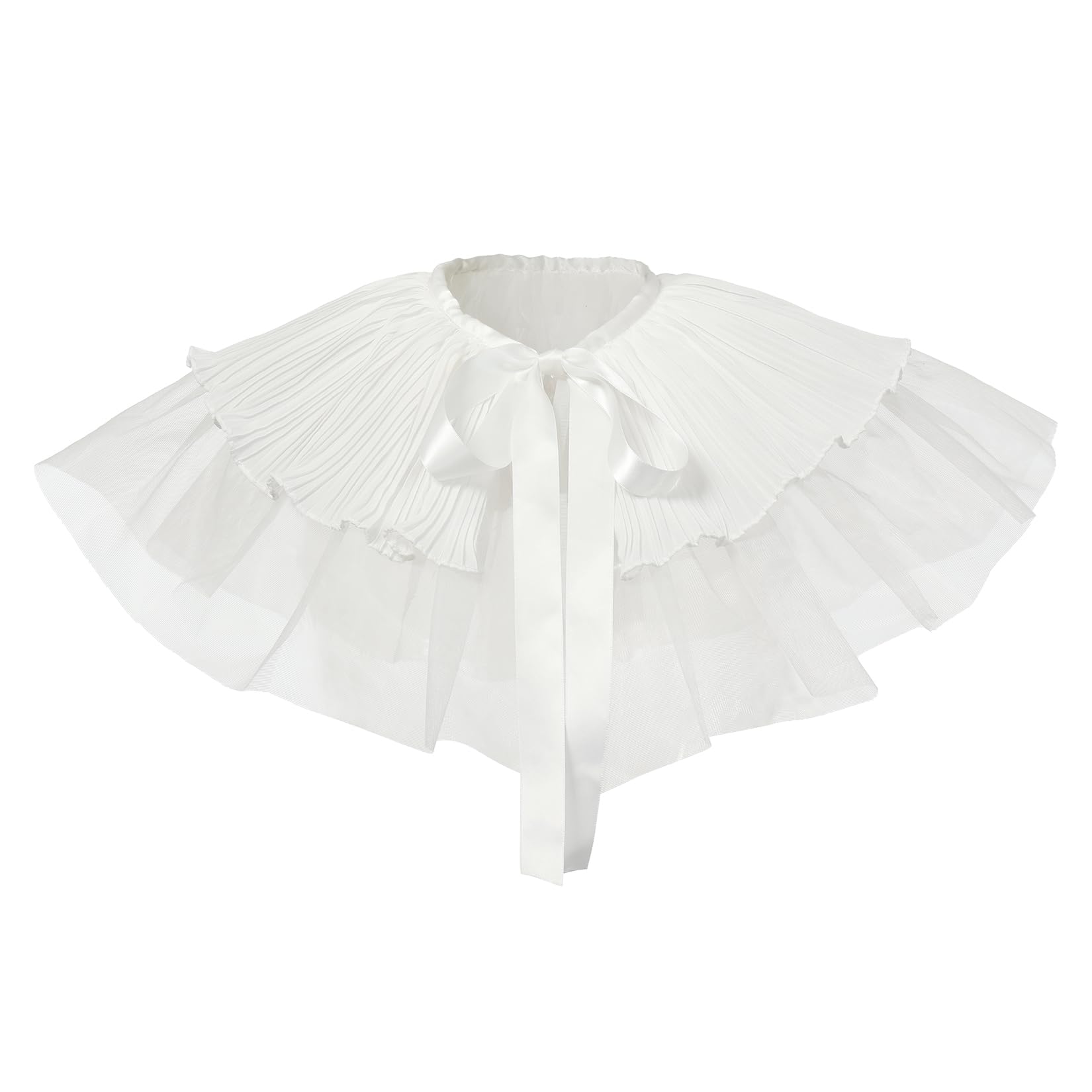 GRACEART Ruffled Detachable Collar Elizabethan Victorian Neck Ruff