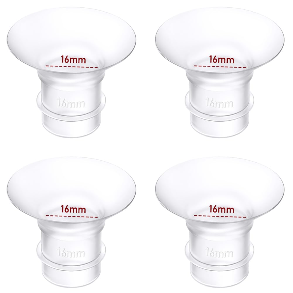4PCS Flange Inserts 16mm Compatible with Momcozy M9/M6/M5/S12 Pro/S9 Pro/Medela/Spectra/Lansinoh/eufy/S21 24mm Breast Pump,Reduce 24mm Tunnel Down to Correct Size