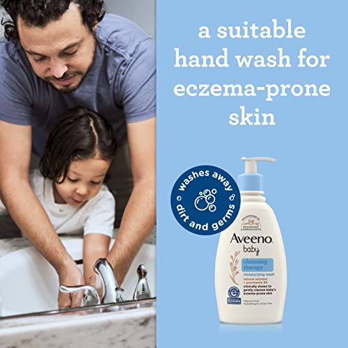 Aveeno Baby Cleansing Therapy Moisturizing Baby Body Wash With Natural Oatmeal & Provitamin B5, Gentle Tear-Free Baby Bath Wash For Sensitive & Eczema-Prone Skin, Hypoallergenic, 8 Oz #TOP2