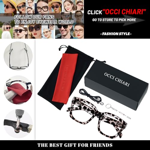 Image of OCCI CHIARI Large Reading Glasses Women Retro Reader 1.0 1.5 2.0 2.5 3.0 3.5 1.25 1.50 1.75 2.25 2.75 4.0 5.0 6.0