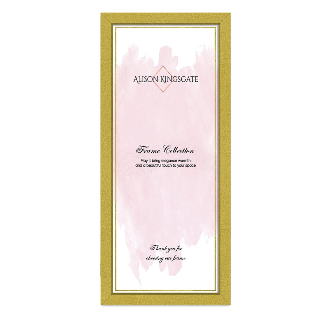 Alison Kingsgate 95X33CM Gold Photo Frame - Engineered Wood Picture Frame with Shatter Perspex Front โ Ideal for Certificates & Artwork - Wall Hanging