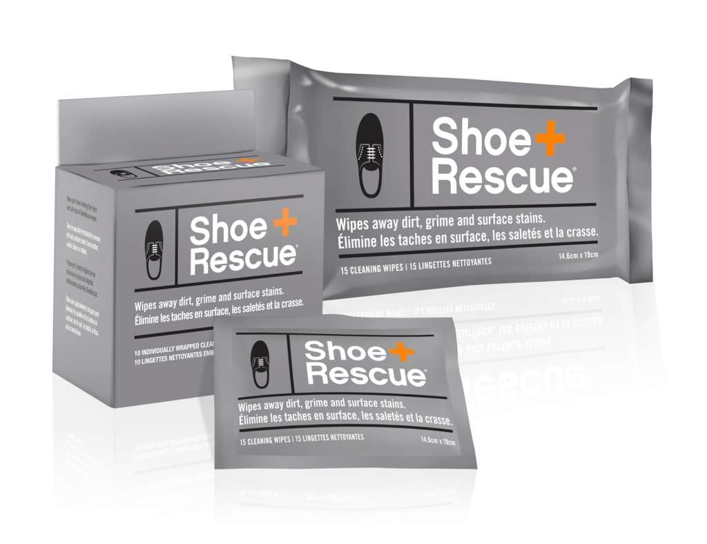 ShoeRescue All-Natural Cleaning Wipes. Remove Dirt & Surface Stains from Leather & Suede Shoes & Boots. Re-sealable Pack of 15 Wipes.
