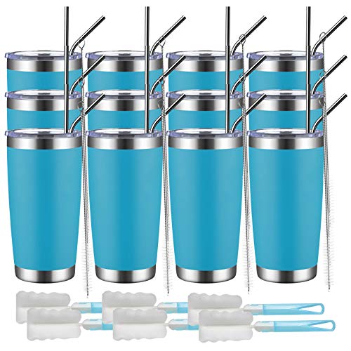 Flash Deals - 80% OFF MUCHENGHY 20oz Tumbler Bulk Stainless Steel Cups with Lid and Straw, Double Wall Vacuum Insulated Travel Coffee Mug, Powder Coated Thermal Cup for Cold & Hot Drinks(Lake Blue, 12 Pack) Flash Deals - 80% OFF MUCHENGHY 20oz Tumbler Bulk Stainless Steel Cups with Lid and Straw, Double Wall Vacuum Insulated Travel Coffee Mug, Powder Coated Thermal Cup for Cold & Hot Drinks(Lake Blue, 12 Pack)