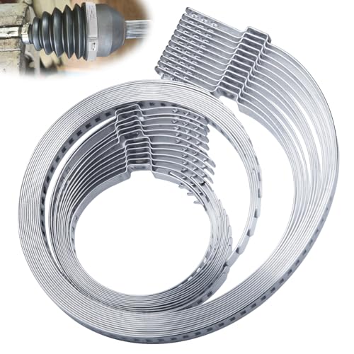 BFXM 24Pcs CV Boot Clamp Kit Universal Stainless Steel Adjustable CV Joint Axle Drive Shaft Crimp Clamps 12Pcs Small & 12Pcs Large
