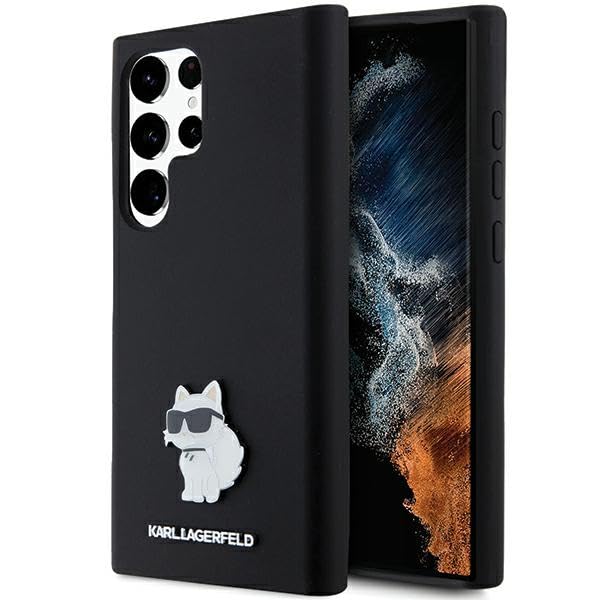 CG MOBILE Karl Lagerfeld KLHCS23LSMHCNPK Coque rigide en silicone pour S23 Ultra S918 Noir