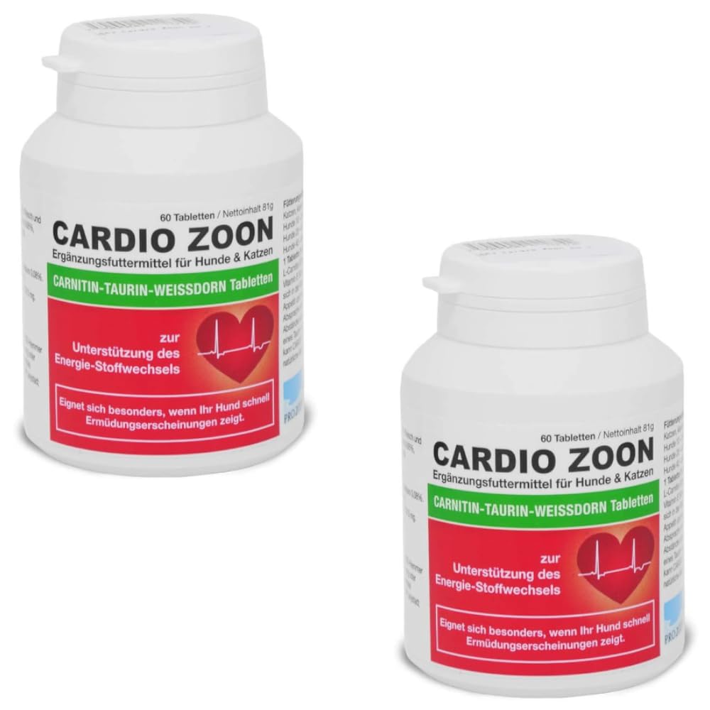 Cardio Zoon | Lot de 2 x 60 comprimés | Complément Alimentaire pour Chiens et Chats