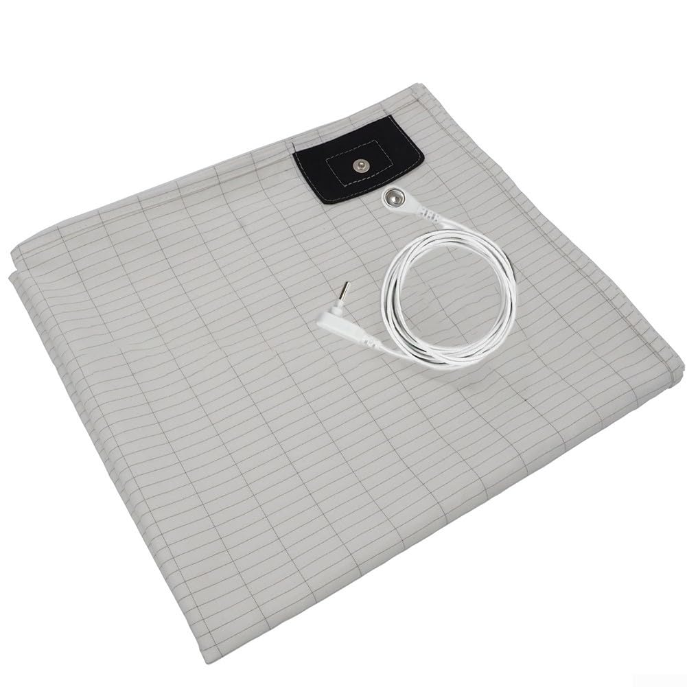 pour drap de mise à la terre EasyByMall, drap de mise à la terre avec 5% de fibres conductrices en argent pour un sommeil organique, 69x132cm, pour un meilleur sommeil et une réduction de la douleur
