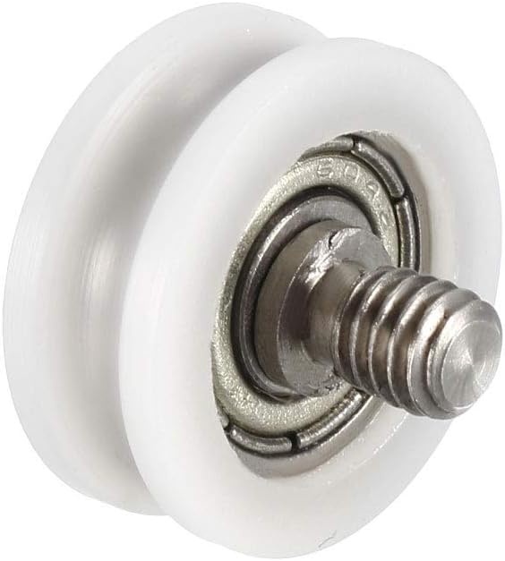 uxcell Bearing Roller with Threaded Rod 15x6mm M4 U Groove