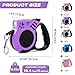 COSOWO Retractable Dog Leash with USB Rechargeable Flashlight for Night Walks, 16FT Automatic Telescopic Tractor Dog Leash for Small and Medium Dogs, Purple