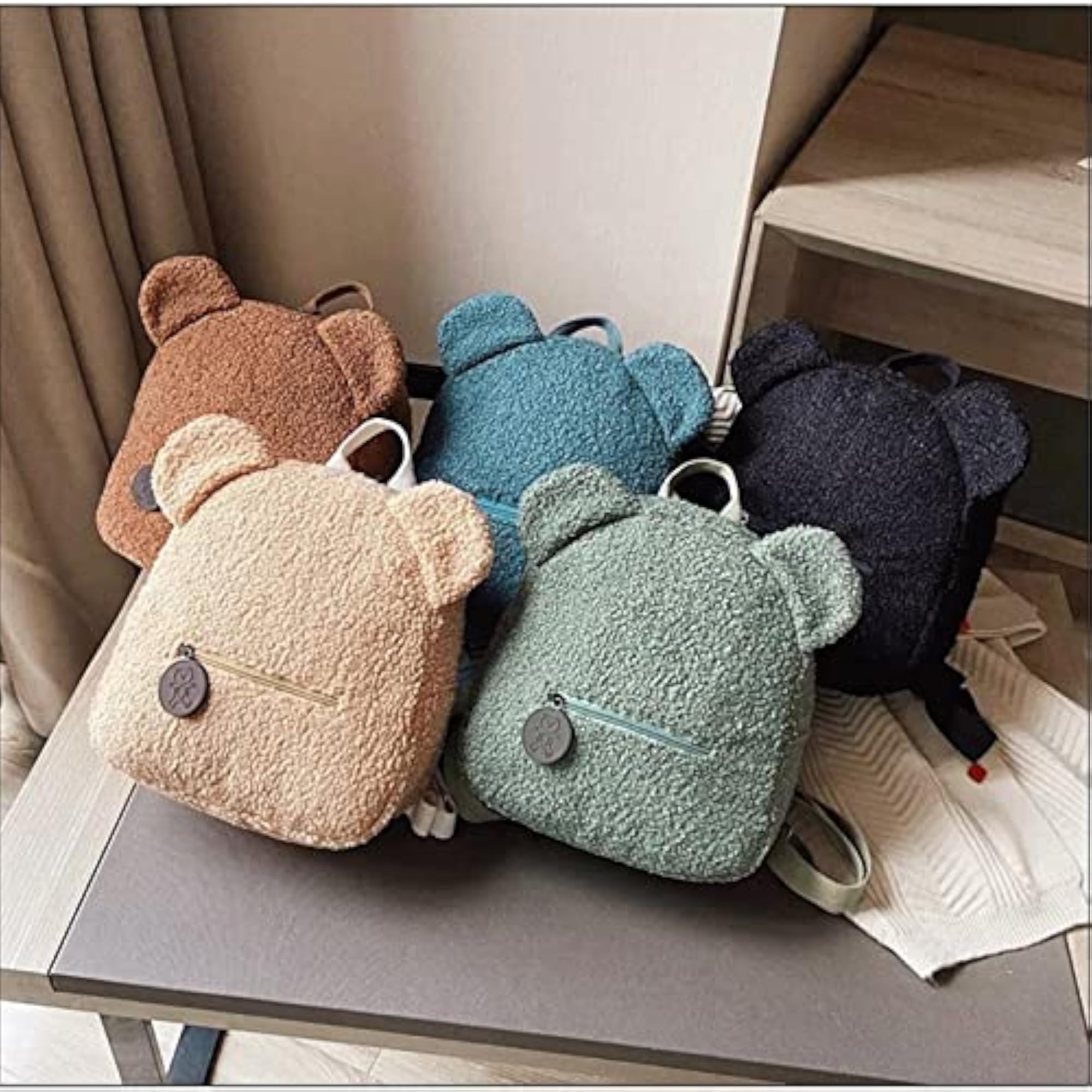 Women's Portable Bear Shaped Shoulder Backpack, Travel