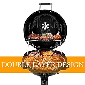 Electric BBQ Grill Techwood 15-Serving Indoor/Outdoor Electric Grill for Indoor & Outdoor Use, Double Layer Design, Portable Removable Stand Grill, 1600W (Stand Black BBQ Grills) Electric BBQ Grill Techwood 15 Serving IndoorOutdoor Electric Grill for Indoor Outdoor Use Double Layer Design Portable Removable Stand Grill 1600W Stand Black BBQ Grills